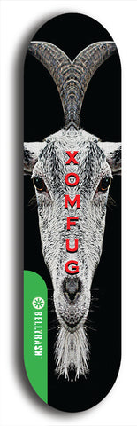 North American maple skateboard deck designed by underground artist BellyRash -- available in widths between 7.5 to 8.5 inches in both mellow concave and steep concave shapes from the BellyRash Limited Edition Blitz Deck series: Xomfug
