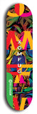 North American maple skateboard deck designed by underground artist BellyRash -- available in widths between 7.5 to 8.5 inches in both mellow concave and steep concave shapes from the BellyRash Limited Edition Blitz Deck series: Xomfug
