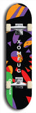North American maple skateboard deck designed by underground artist BellyRash -- available in widths between 7.5 to 8.5 inches in both mellow concave and steep concave shapes from the BellyRash Limited Edition Blitz Deck series: Xomfug