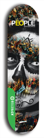 North American maple skateboard deck designed by underground artist BellyRash -- available in widths between 7.5 to 8.5 inches in both mellow concave and steep concave shapes from the BellyRash Limited Edition Blitz Deck series: People