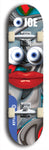 Skateboard deck: Limited edition, North American maple skateboard deck designed by underground artist BellyRash - available widths 7.5 to 8.5 inches in both mellow concave and steep concave shapes. Artwork: EYEBALL JOE logo brand popsicle-shaped deck