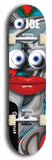 Skateboard deck: Limited edition, North American maple skateboard deck designed by underground artist BellyRash - available widths 7.5 to 8.5 inches in both mellow concave and steep concave shapes. Artwork: EYEBALL JOE logo brand popsicle-shaped deck