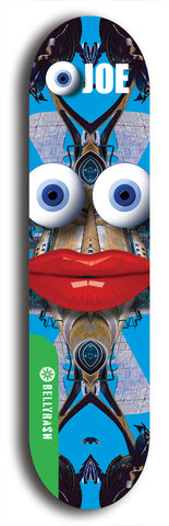 North American maple skateboard deck designed by underground artist BellyRash -- available in widths between 7.5 to 8.5 inches in both mellow concave and steep concave shapes from the BellyRash Limited Edition Blitz Deck series: Eyeball Joe