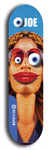 Skateboard deck: Limited edition, North American maple skateboard deck designed by underground artist BellyRash - available widths 7.5 to 8.5 inches in both mellow concave and steep concave shapes. Artwork: EYEBALL JOE logo brand popsicle-shaped deck