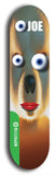 North American maple skateboard deck designed by underground artist BellyRash -- available in widths between 7.5 to 8.5 inches in both mellow concave and steep concave shapes from the BellyRash Limited Edition Blitz Deck series: Eyeball Joe