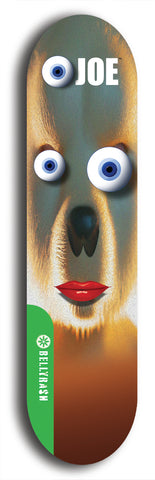 North American maple skateboard deck designed by underground artist BellyRash -- available in widths between 7.5 to 8.5 inches in both mellow concave and steep concave shapes from the BellyRash Limited Edition Blitz Deck series: Eyeball Joe