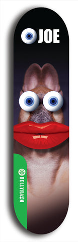 North American maple skateboard deck designed by underground artist BellyRash -- available in widths between 7.5 to 8.5 inches in both mellow concave and steep concave shapes from the BellyRash Limited Edition Blitz Deck series: Eyeball Joe