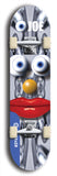 Skateboard deck: Limited edition, North American maple skateboard deck designed by underground artist BellyRash - available widths 7.5 to 8.5 inches in both mellow concave and steep concave shapes. Artwork: EYEBALL JOE logo brand popsicle-shaped deck