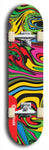 Skateboard deck: Limited edition, North American maple skateboard deck designed by underground artist BellyRash - available widths 7.5 to 8.5 inches in both mellow concave and steep concave shapes. Artwork: ABEX LIQUID brand popsicle-shaped with a multi-colored swirling patterned background