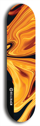 Skateboard deck: Limited edition, North American maple skateboard deck designed by underground artist BellyRash - available widths 7.5 to 8.5 inches in both mellow concave and steep concave shapes. Artwork: ABEX LIQUID brand popsicle-shaped with a multi-colored swirling patterned background