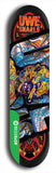 North American maple skateboard deck designed by underground artist BellyRash -- available in widths between 7.5 to 8.5 inches in both mellow concave and steep concave shapes from the BellyRash Limited Edition Blitz Deck series: Uwe Snarls