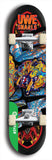 North American maple skateboard deck designed by underground artist BellyRash -- available in widths between 7.5 to 8.5 inches in both mellow concave and steep concave shapes from the BellyRash Limited Edition Blitz Deck series: Uwe Snarls