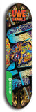 North American maple skateboard deck designed by underground artist BellyRash -- available in widths between 7.5 to 8.5 inches in both mellow concave and steep concave shapes from the BellyRash Limited Edition Blitz Deck series: Uwe Snarls