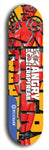 Skateboard deck: Limited edition, North American maple skateboard deck designed by underground artist BellyRash - available widths 7.5 to 8.5 inches in both mellow concave and steep concave shapes. Artwork: ANGRY CRAPFREAK brand popsicle-shaped skateboard deck.