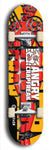 Skateboard deck: Limited edition, North American maple skateboard deck designed by underground artist BellyRash - available widths 7.5 to 8.5 inches in both mellow concave and steep concave shapes. Artwork: ANGRY CRAPFREAK brand popsicle-shaped skateboard deck.