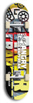 Skateboard deck: Limited edition, North American maple skateboard deck designed by underground artist BellyRash - available widths 7.5 to 8.5 inches in both mellow concave and steep concave shapes. Artwork: ANGRY CRAPFREAK brand popsicle-shaped skateboard deck.