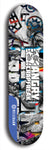 Skateboard deck: Limited edition, North American maple skateboard deck designed by underground artist BellyRash - available widths 7.5 to 8.5 inches in both mellow concave and steep concave shapes. Artwork: ANGRY CRAPFREAK brand popsicle-shaped skateboard deck.