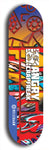 Skateboard deck: Limited edition, North American maple skateboard deck designed by underground artist BellyRash - available widths 7.5 to 8.5 inches in both mellow concave and steep concave shapes. Artwork: ANGRY CRAPFREAK brand popsicle-shaped skateboard deck.