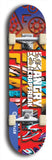 Skateboard deck: Limited edition, North American maple skateboard deck designed by underground artist BellyRash - available widths 7.5 to 8.5 inches in both mellow concave and steep concave shapes. Artwork: ANGRY CRAPFREAK brand popsicle-shaped skateboard deck.