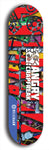 Skateboard deck: Limited edition, North American maple skateboard deck designed by underground artist BellyRash - available widths 7.5 to 8.5 inches in both mellow concave and steep concave shapes. Artwork: ANGRY CRAPFREAK brand popsicle-shaped skateboard deck.