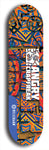 Skateboard deck: Limited edition, North American maple skateboard deck designed by underground artist BellyRash - available widths 7.5 to 8.5 inches in both mellow concave and steep concave shapes. Artwork: ANGRY CRAPFREAK brand popsicle-shaped skateboard deck.