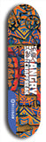 Skateboard deck: Limited edition, North American maple skateboard deck designed by underground artist BellyRash - available widths 7.5 to 8.5 inches in both mellow concave and steep concave shapes. Artwork: ANGRY CRAPFREAK brand popsicle-shaped skateboard deck.