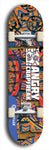 Skateboard deck: Limited edition, North American maple skateboard deck designed by underground artist BellyRash - available widths 7.5 to 8.5 inches in both mellow concave and steep concave shapes. Artwork: ANGRY CRAPFREAK brand popsicle-shaped skateboard deck.