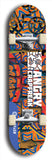 Skateboard deck: Limited edition, North American maple skateboard deck designed by underground artist BellyRash - available widths 7.5 to 8.5 inches in both mellow concave and steep concave shapes. Artwork: ANGRY CRAPFREAK brand popsicle-shaped skateboard deck.