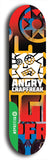 North American maple skateboard deck designed by underground artist BellyRash -- available in widths between 7.5 to 8.5 inches in both mellow concave and steep concave shapes from the BellyRash Limited Edition Blitz Deck series: Angry Crapfreak