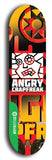 North American maple skateboard deck designed by underground artist BellyRash -- available in widths between 7.5 to 8.5 inches in both mellow concave and steep concave shapes from the BellyRash Limited Edition Blitz Deck series: Angry Crapfreak