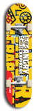 Skateboard deck: Limited edition, North American maple skateboard deck designed by underground artist BellyRash - available widths 7.5 to 8.5 inches in both mellow concave and steep concave shapes. Artwork: ANGRY CRAPFREAK brand popsicle-shaped skateboard deck.