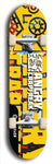 Skateboard deck: Limited edition, North American maple skateboard deck designed by underground artist BellyRash - available widths 7.5 to 8.5 inches in both mellow concave and steep concave shapes. Artwork: ANGRY CRAPFREAK brand popsicle-shaped skateboard deck.