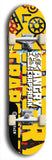 Skateboard deck: Limited edition, North American maple skateboard deck designed by underground artist BellyRash - available widths 7.5 to 8.5 inches in both mellow concave and steep concave shapes. Artwork: ANGRY CRAPFREAK brand popsicle-shaped skateboard deck.