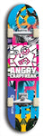 Skateboard deck: Limited edition, North American maple skateboard deck designed by underground artist BellyRash - available widths 7.5 to 8.5 inches in both mellow concave and steep concave shapes. Artwork: ANGRY CRAPFREAK brand popsicle-shaped skateboard deck.