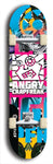 Skateboard deck: Limited edition, North American maple skateboard deck designed by underground artist BellyRash - available widths 7.5 to 8.5 inches in both mellow concave and steep concave shapes. Artwork: ANGRY CRAPFREAK brand popsicle-shaped skateboard deck.