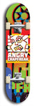 Skateboard deck: Limited edition, North American maple skateboard deck designed by underground artist BellyRash - available widths 7.5 to 8.5 inches in both mellow concave and steep concave shapes. Artwork: ANGRY CRAPFREAK brand popsicle-shaped skateboard deck.