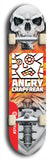 Skateboard deck: Limited edition, North American maple skateboard deck designed by underground artist BellyRash - available widths 7.5 to 8.5 inches in both mellow concave and steep concave shapes. Artwork: ANGRY CRAPFREAK brand popsicle-shaped skateboard deck.