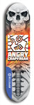 Skateboard deck: Limited edition, North American maple skateboard deck designed by underground artist BellyRash - available widths 7.5 to 8.5 inches in both mellow concave and steep concave shapes. Artwork: ANGRY CRAPFREAK brand popsicle-shaped skateboard deck.