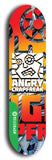 North American maple skateboard deck designed by underground artist BellyRash -- available in widths between 7.5 to 8.5 inches in both mellow concave and steep concave shapes from the BellyRash Limited Edition Blitz Deck series: Angry Crapfreak