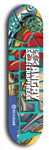 Skateboard deck: Limited edition, North American maple skateboard deck designed by underground artist BellyRash - available widths 7.5 to 8.5 inches in both mellow concave and steep concave shapes. Artwork: ANGRY CRAPFREAK brand popsicle-shaped skateboard deck.