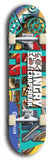 Skateboard deck: Limited edition, North American maple skateboard deck designed by underground artist BellyRash - available widths 7.5 to 8.5 inches in both mellow concave and steep concave shapes. Artwork: ANGRY CRAPFREAK brand popsicle-shaped skateboard deck.