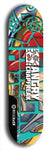 Skateboard deck: Limited edition, North American maple skateboard deck designed by underground artist BellyRash - available widths 7.5 to 8.5 inches in both mellow concave and steep concave shapes. Artwork: ANGRY CRAPFREAK brand popsicle-shaped skateboard deck.