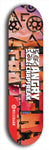 Skateboard deck: Limited edition, North American maple skateboard deck designed by underground artist BellyRash - available widths 7.5 to 8.5 inches in both mellow concave and steep concave shapes. Artwork: ANGRY CRAPFREAK brand popsicle-shaped skateboard deck.