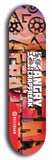 Skateboard deck: Limited edition, North American maple skateboard deck designed by underground artist BellyRash - available widths 7.5 to 8.5 inches in both mellow concave and steep concave shapes. Artwork: ANGRY CRAPFREAK brand popsicle-shaped skateboard deck.