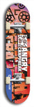 Skateboard deck: Limited edition, North American maple skateboard deck designed by underground artist BellyRash - available widths 7.5 to 8.5 inches in both mellow concave and steep concave shapes. Artwork: ANGRY CRAPFREAK brand popsicle-shaped skateboard deck.