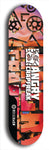 Skateboard deck: Limited edition, North American maple skateboard deck designed by underground artist BellyRash - available widths 7.5 to 8.5 inches in both mellow concave and steep concave shapes. Artwork: ANGRY CRAPFREAK brand popsicle-shaped skateboard deck.
