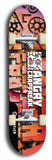 Skateboard deck: Limited edition, North American maple skateboard deck designed by underground artist BellyRash - available widths 7.5 to 8.5 inches in both mellow concave and steep concave shapes. Artwork: ANGRY CRAPFREAK brand popsicle-shaped skateboard deck.