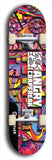 Skateboard deck: Limited edition, North American maple skateboard deck designed by underground artist BellyRash - available widths 7.5 to 8.5 inches in both mellow concave and steep concave shapes. Artwork: ANGRY CRAPFREAK brand popsicle-shaped skateboard deck.