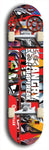 Skateboard deck: Limited edition, North American maple skateboard deck designed by underground artist BellyRash - available widths 7.5 to 8.5 inches in both mellow concave and steep concave shapes. Artwork: ANGRY CRAPFREAK brand popsicle-shaped skateboard deck.