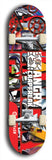 Skateboard deck: Limited edition, North American maple skateboard deck designed by underground artist BellyRash - available widths 7.5 to 8.5 inches in both mellow concave and steep concave shapes. Artwork: ANGRY CRAPFREAK brand popsicle-shaped skateboard deck.